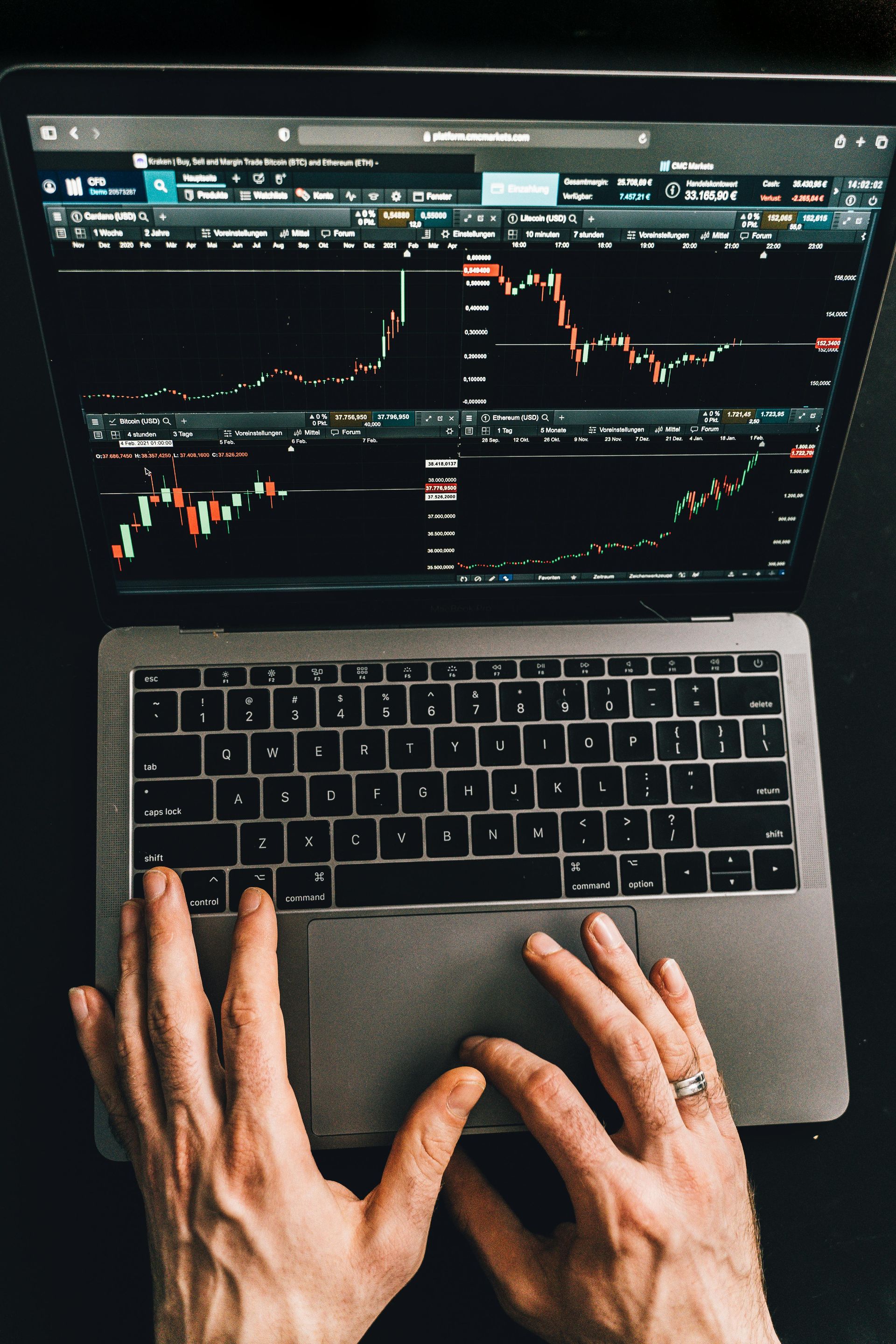 finance on a laptop