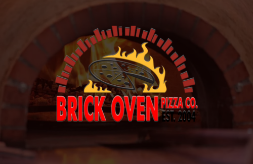 A logo for the brick oven pizza co.