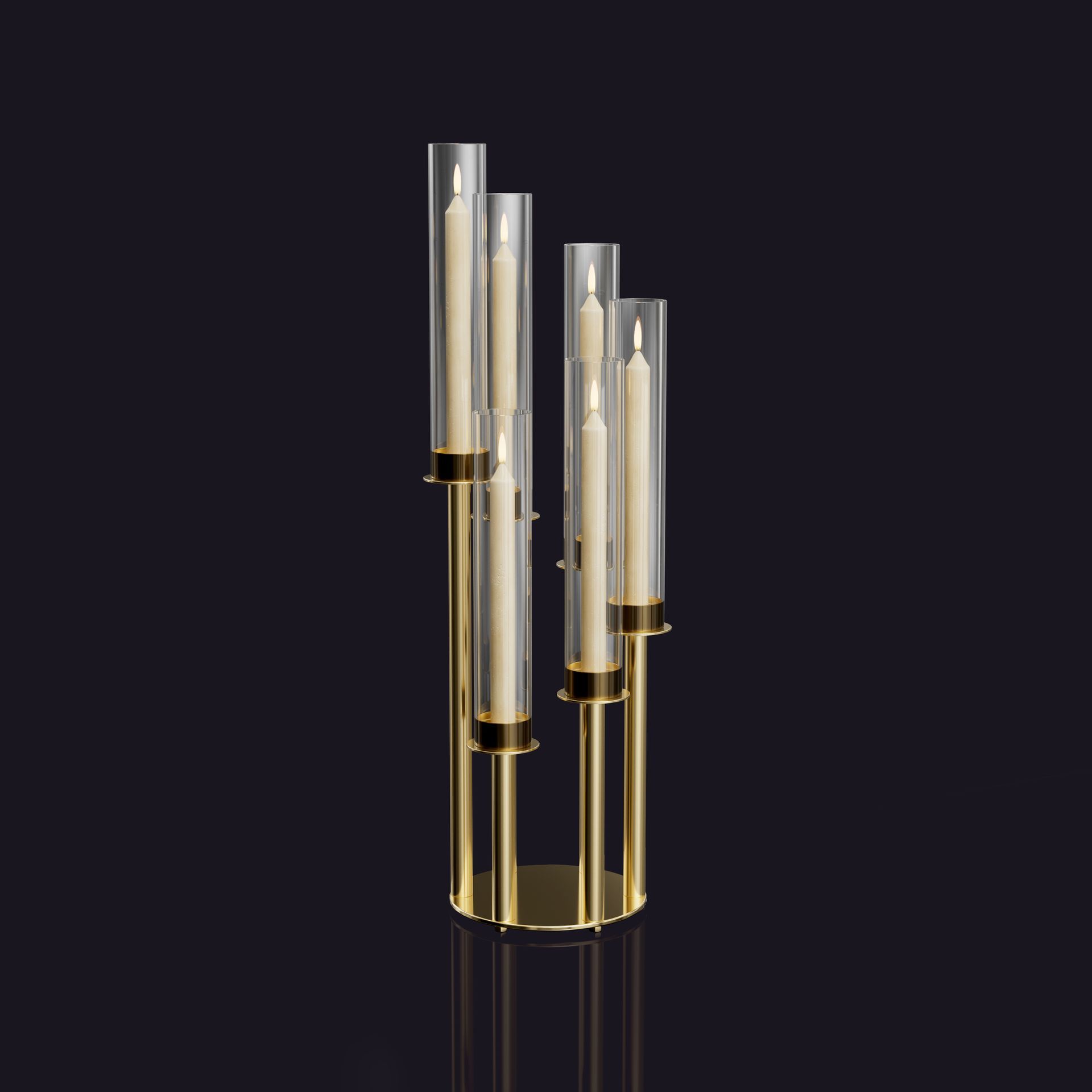 Gold Cylinder Candelabra