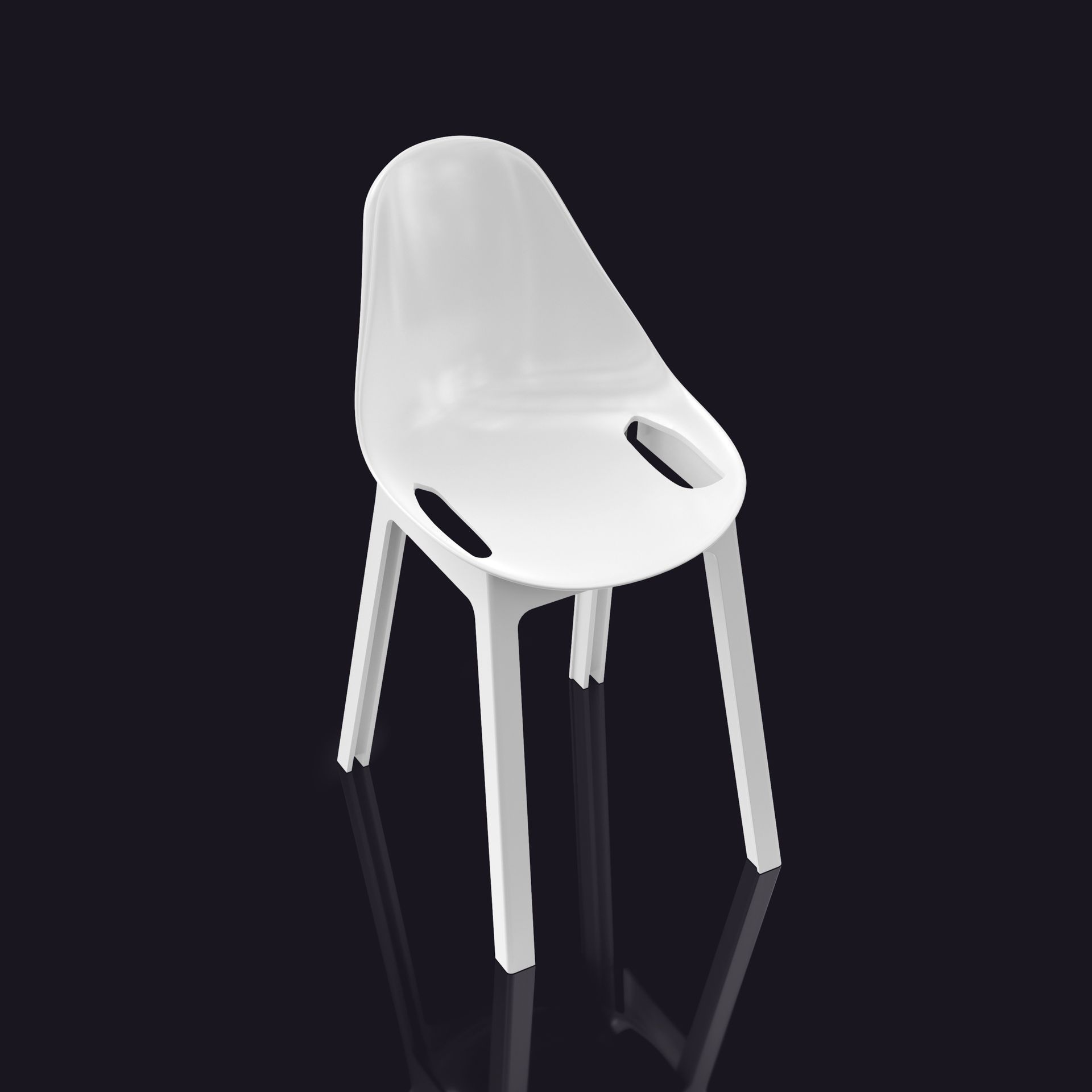Modern White Molded Plastic Chair