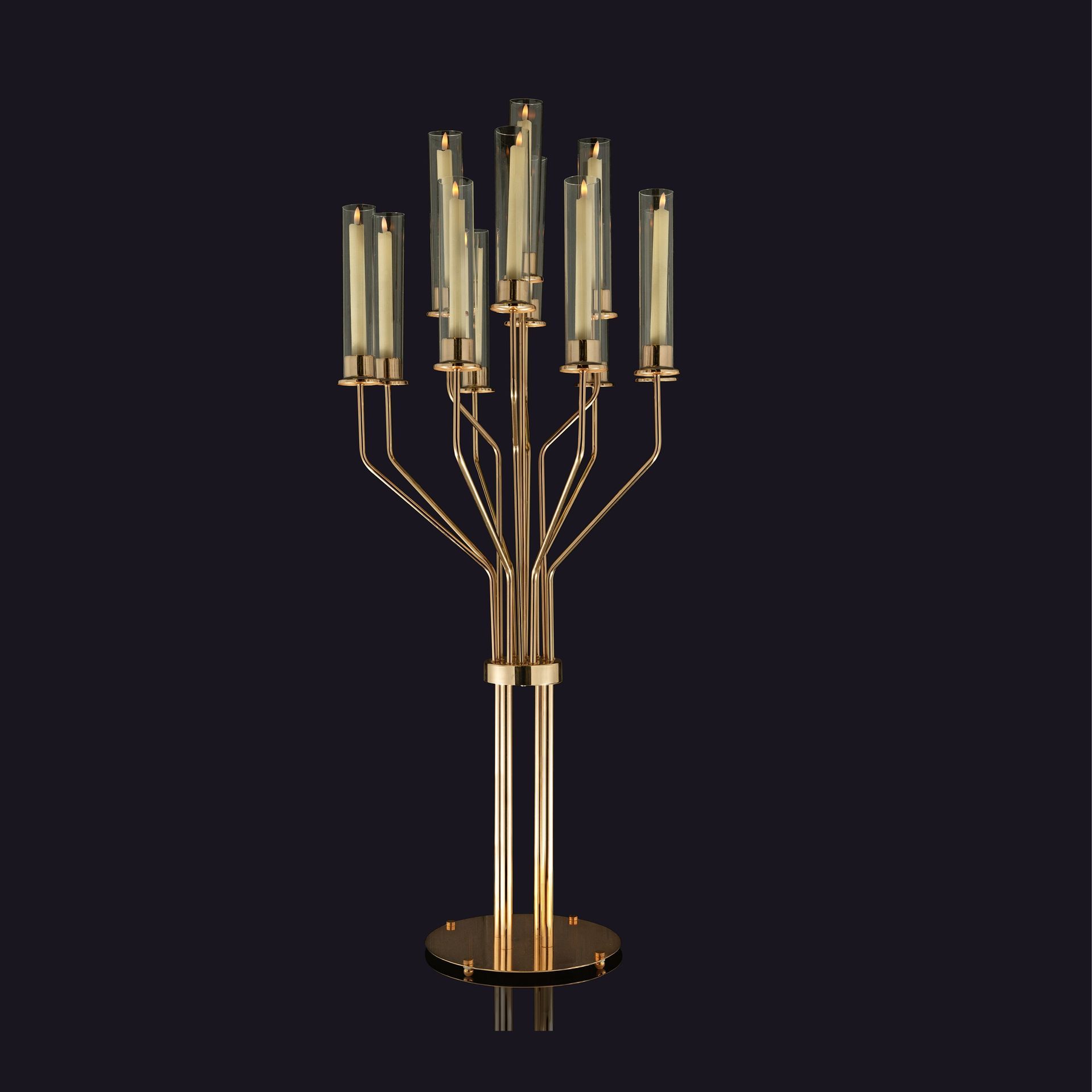 Gold Geometric Branch Candelabra
