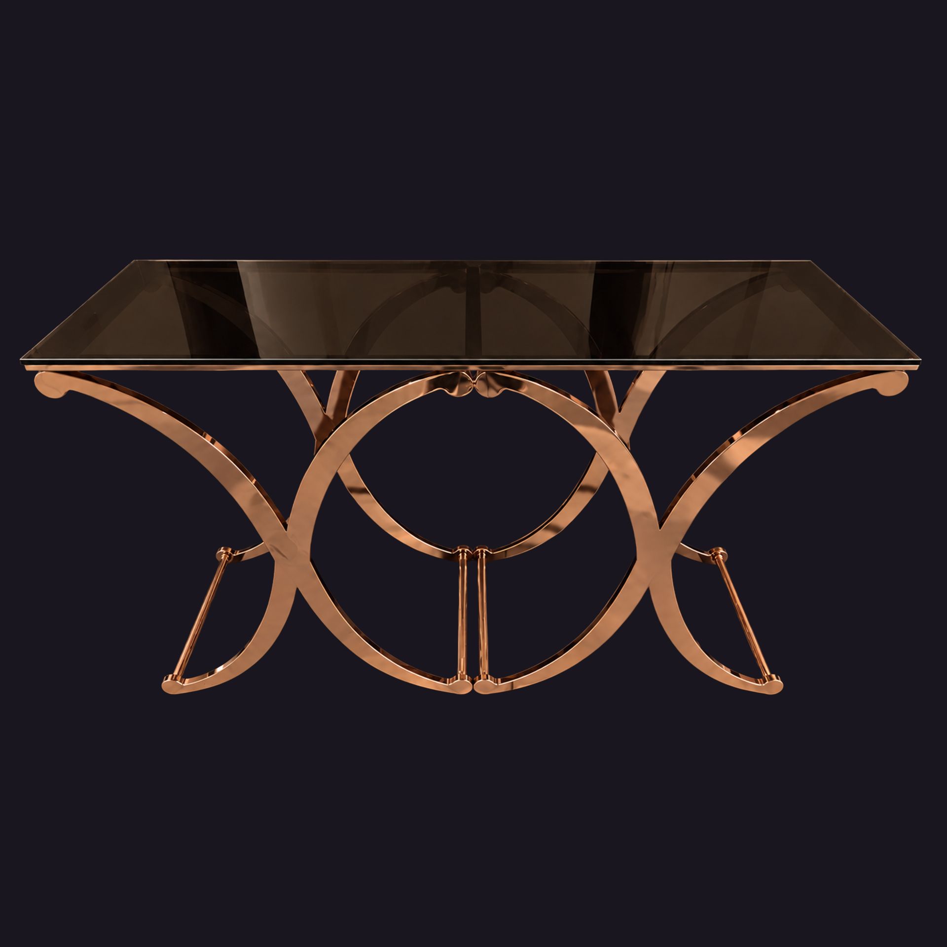 Arc Smoke Glass Console Table