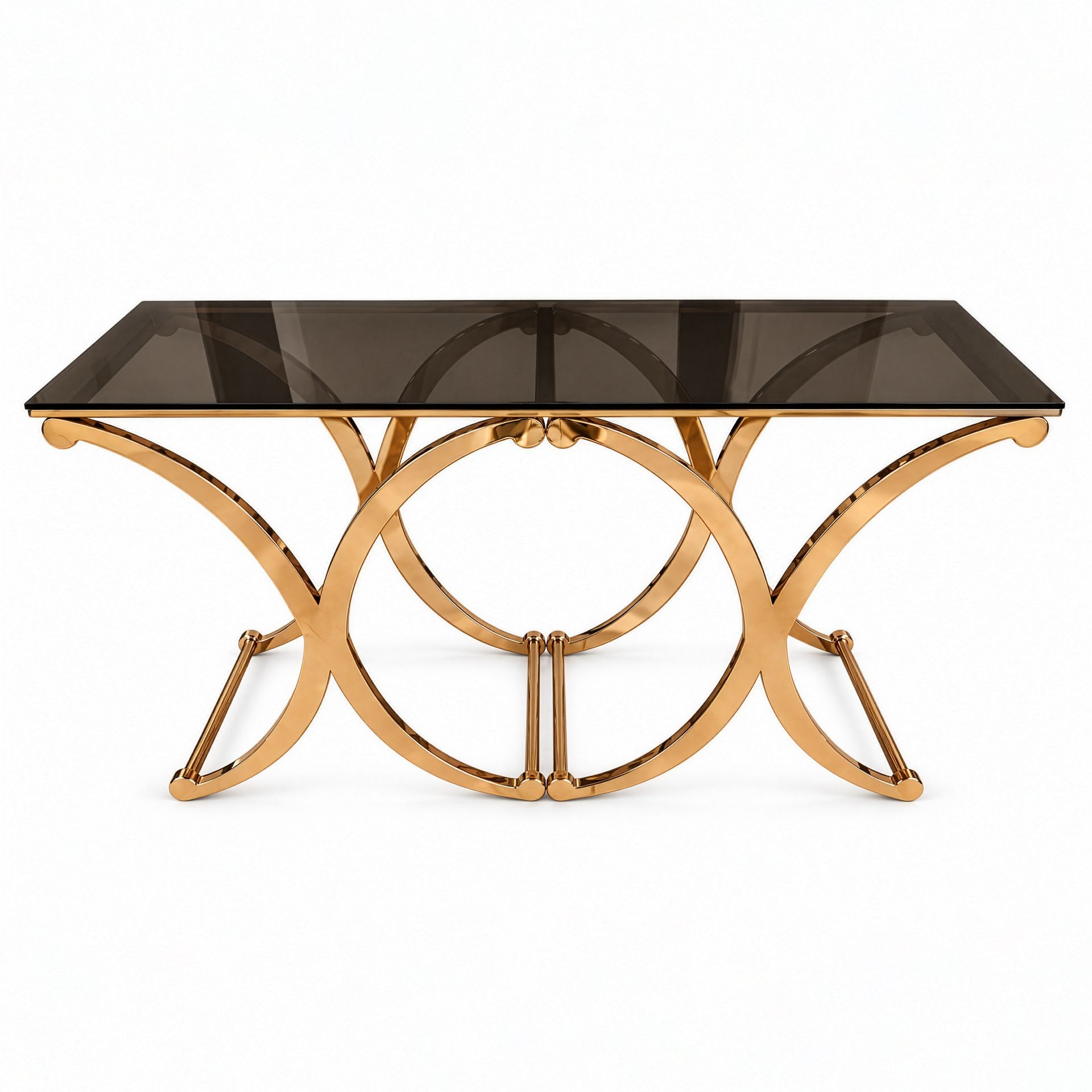 Arc Smoke Glass Console Table