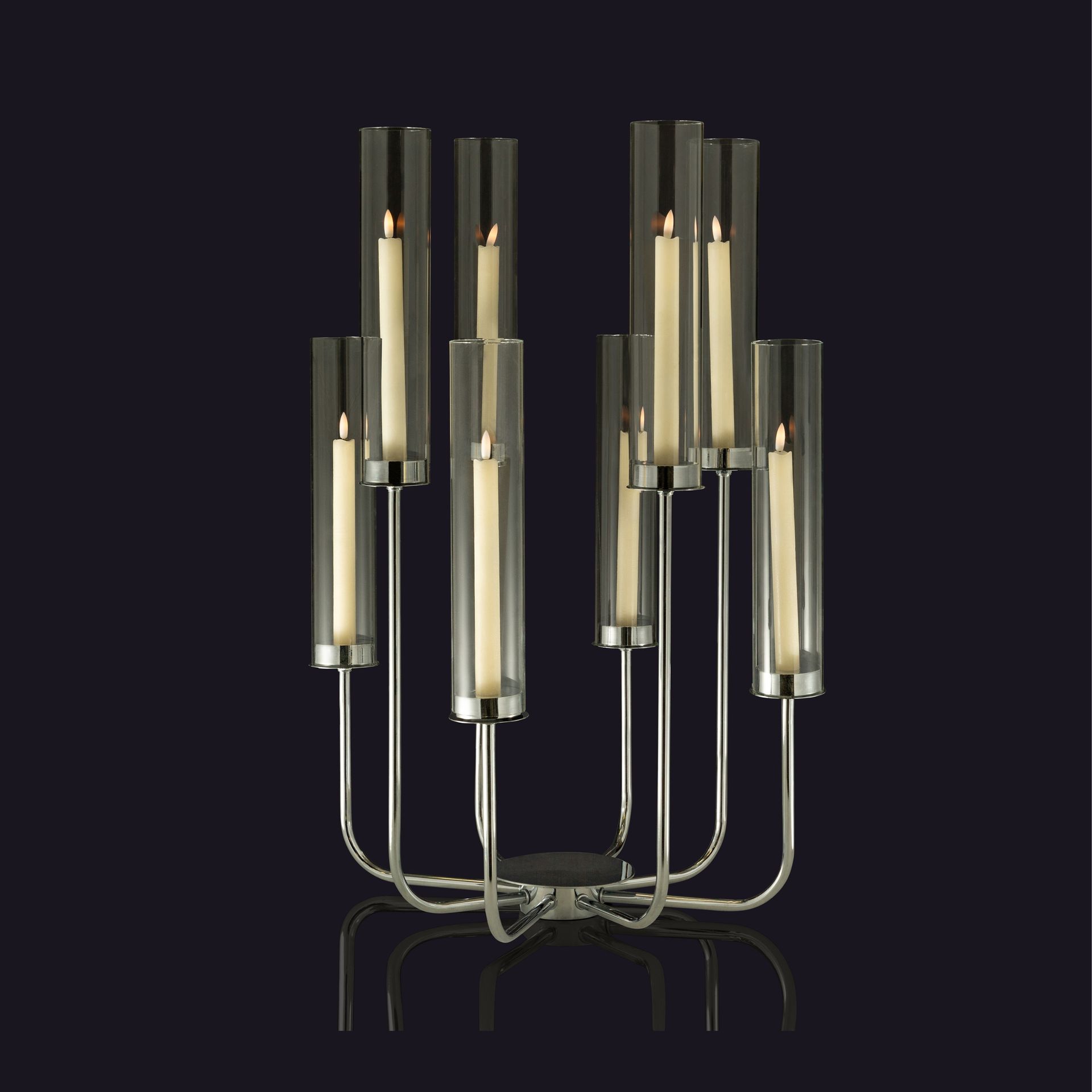 Silver Cascade Candle Holder