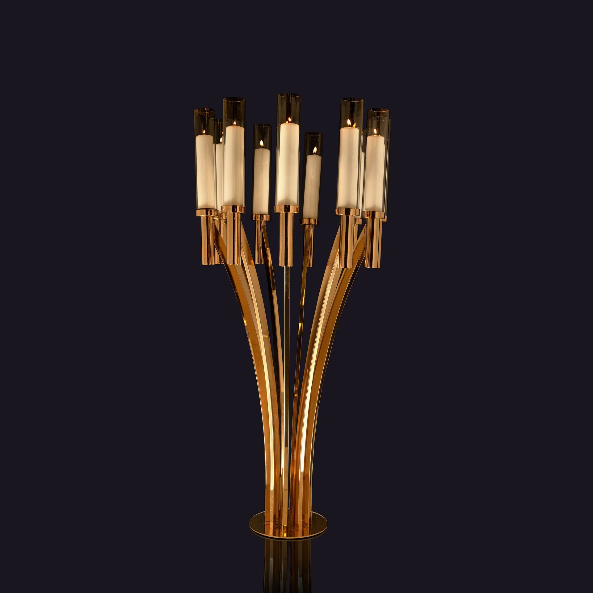 Radiant Arc Candle Holder