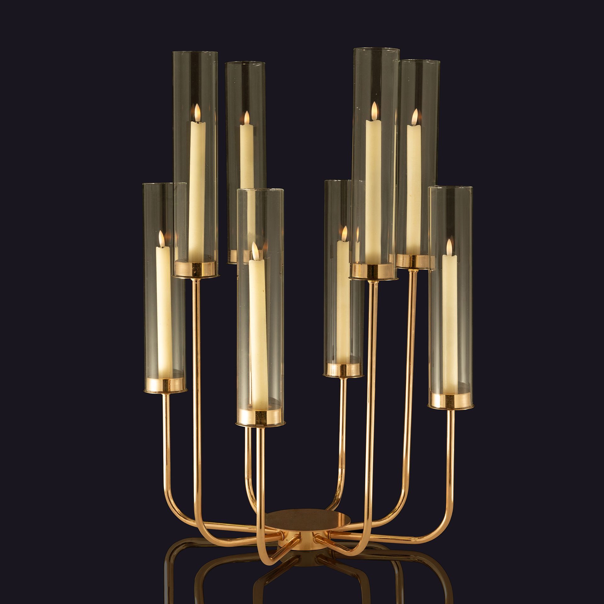 Golden Cascade Candle Holder