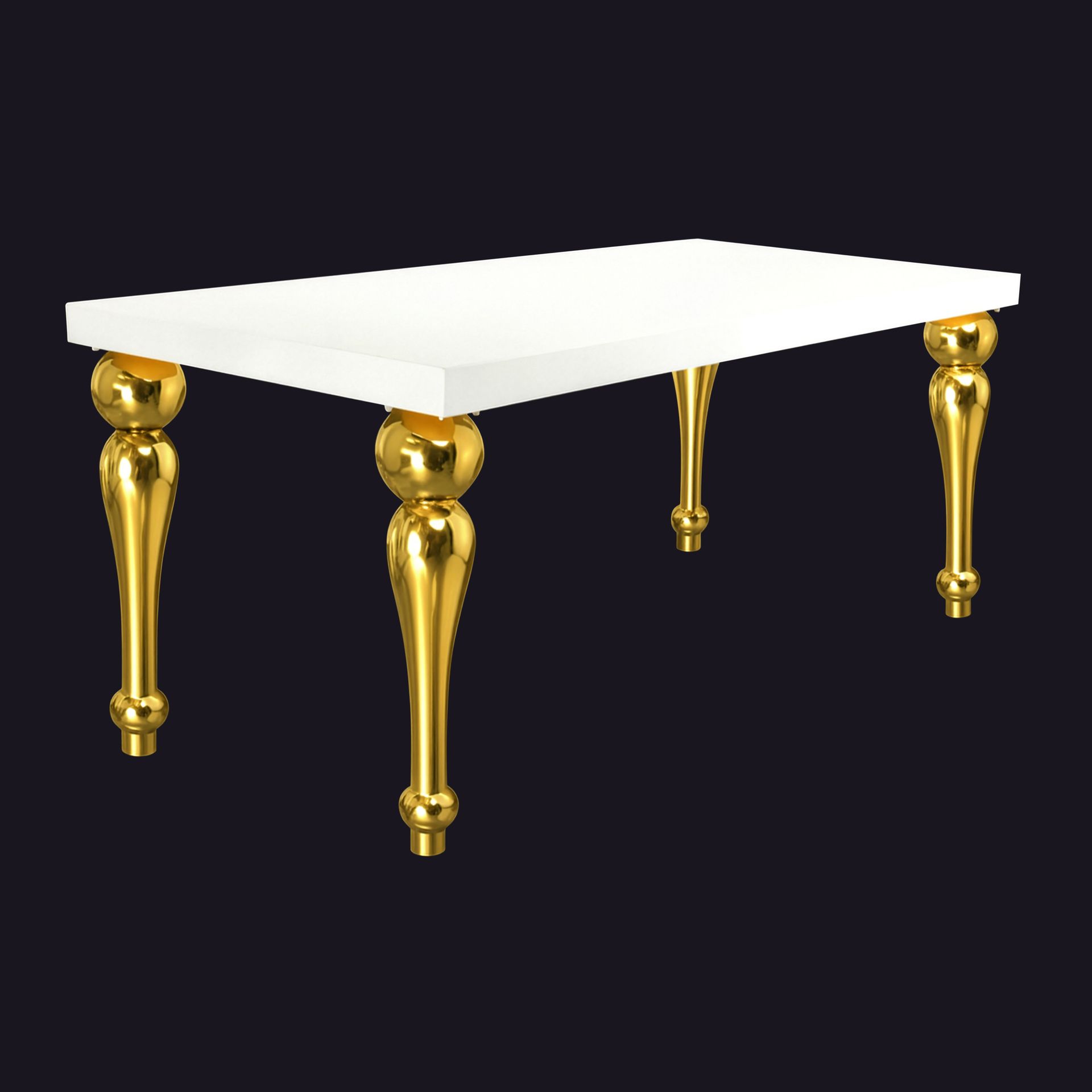 Opulent Gold-Legged  White  Table