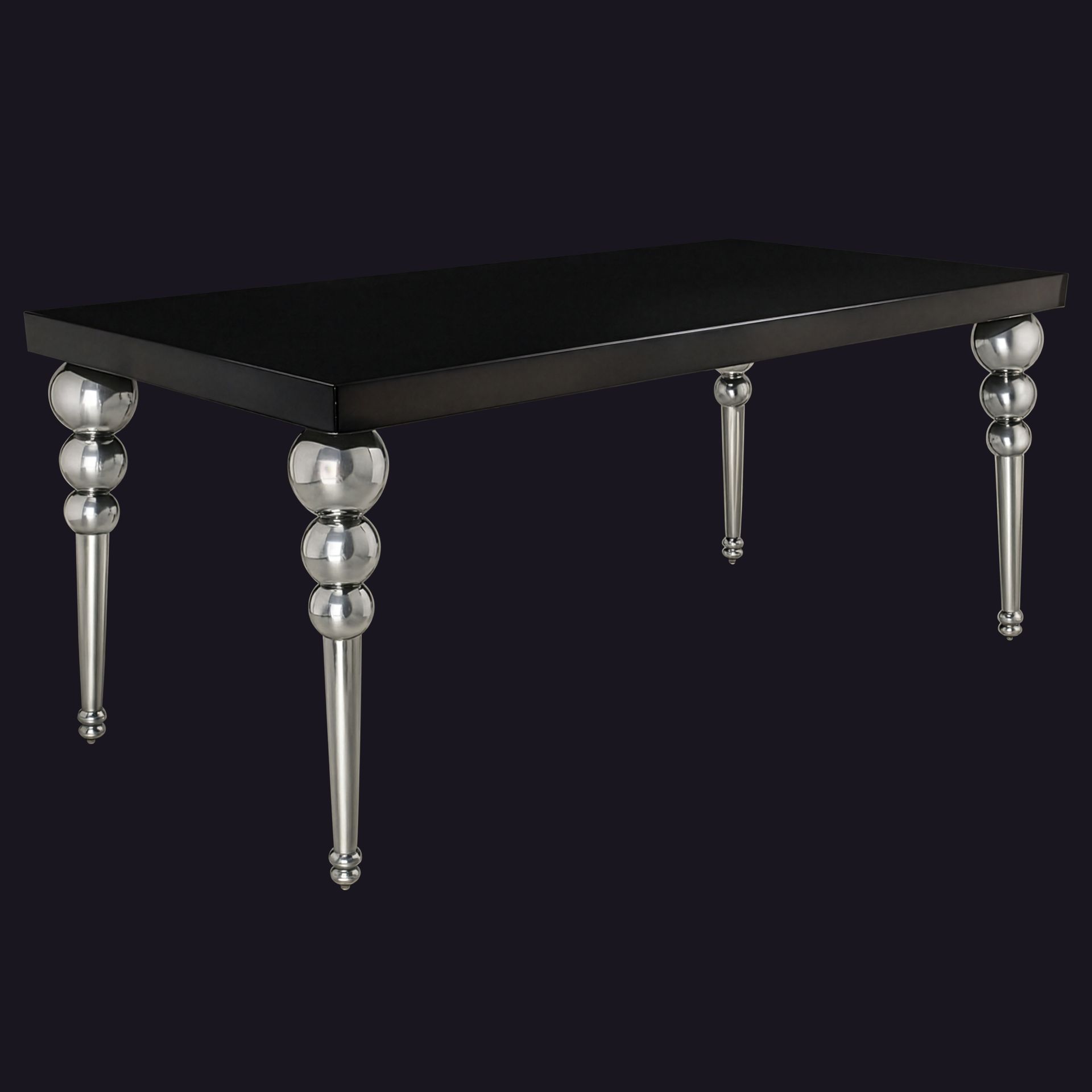 Chrome Accent  Black Table