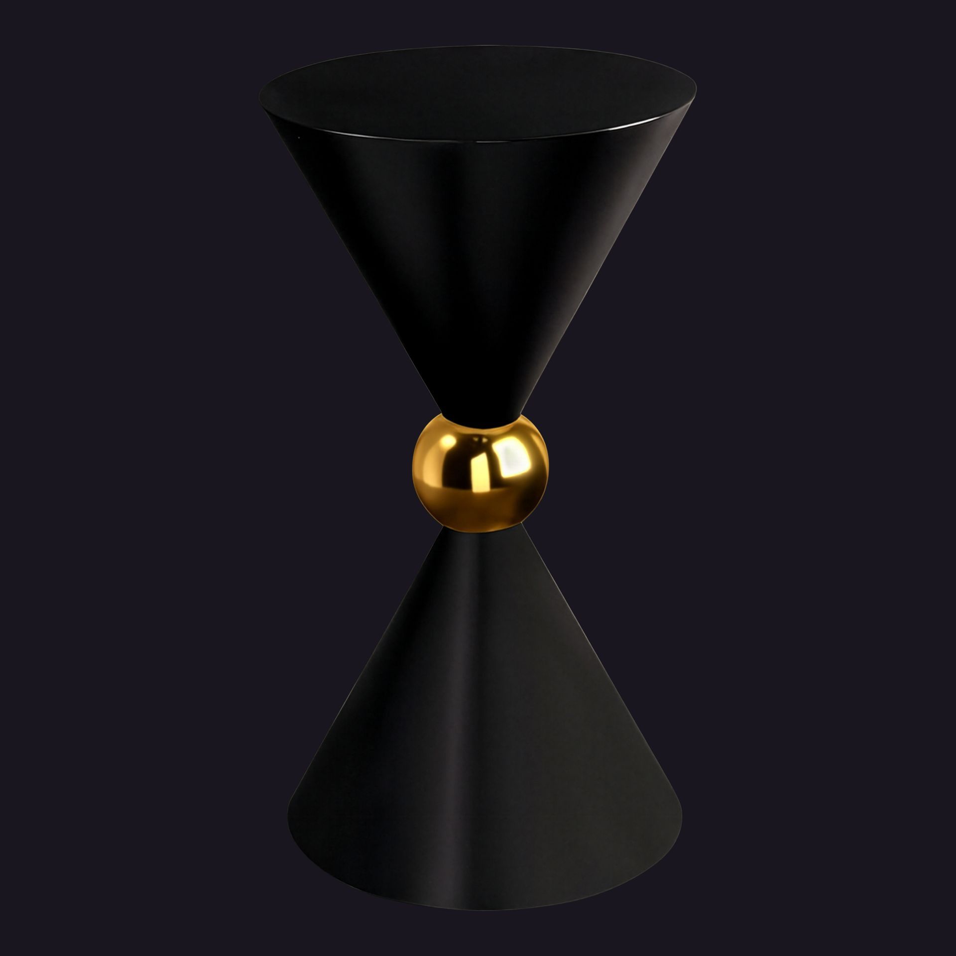 Modern Hourglass  Accent Table  Black/Gold
