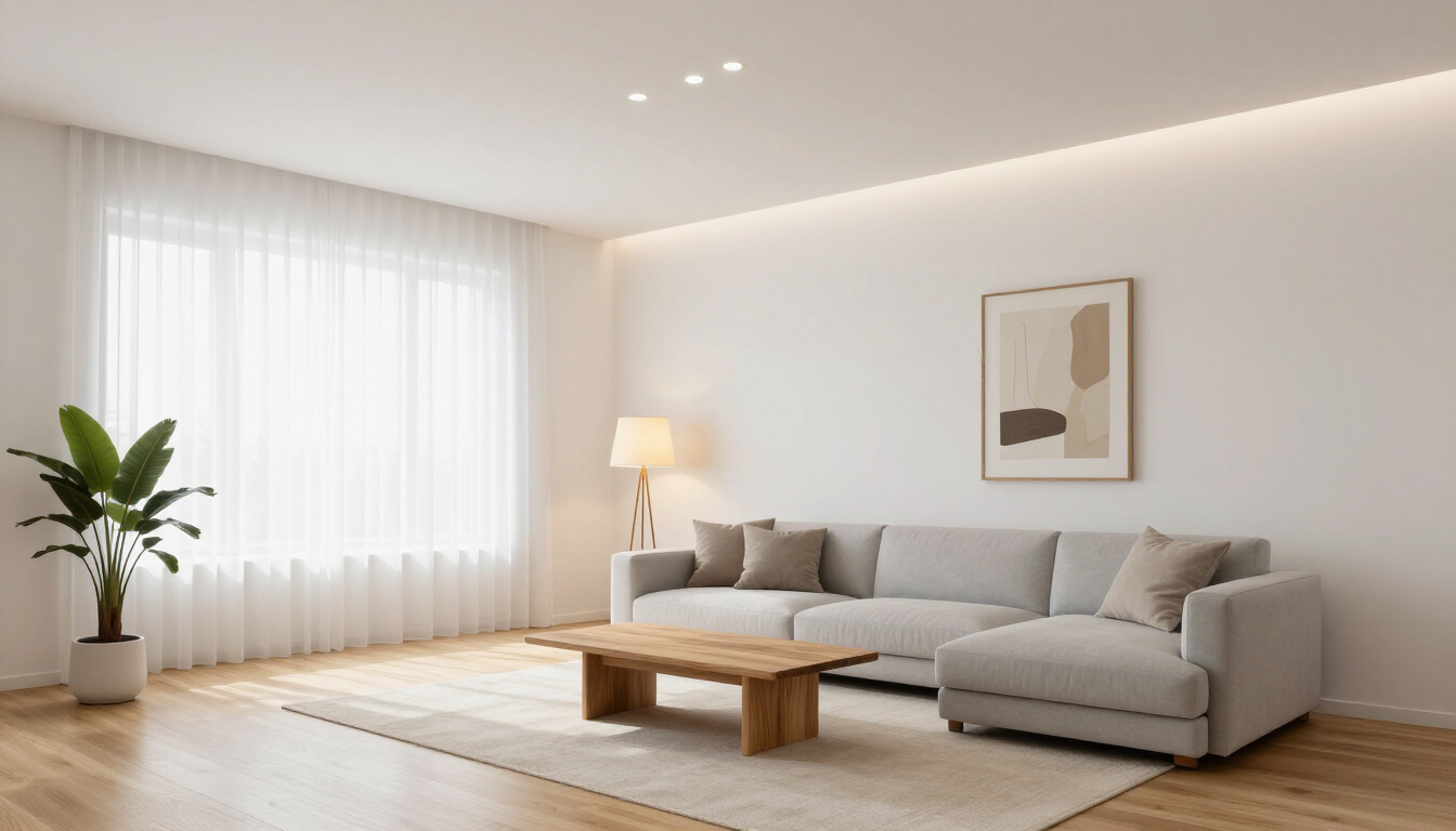 Renovated living space with fresh paint