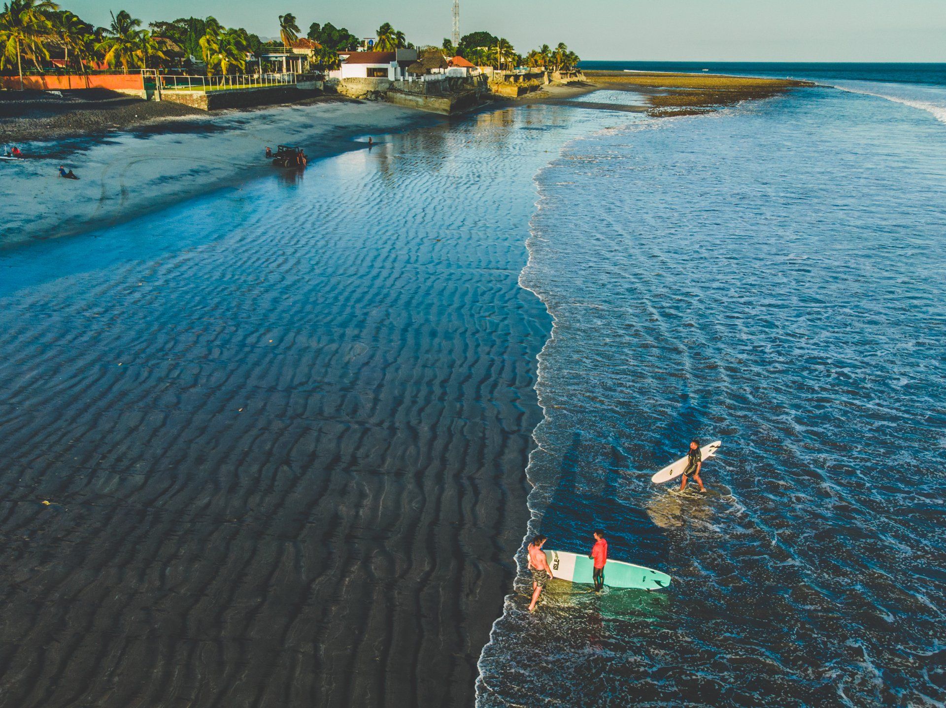 Drone view of El Palmar Beach in San Carlos Panama