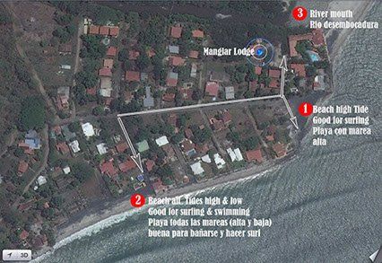 GPS map to Manglar Lodge El Palmar Panama