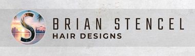 Logo for Brian Stencel Hair Designs. Includes a circle with the letter