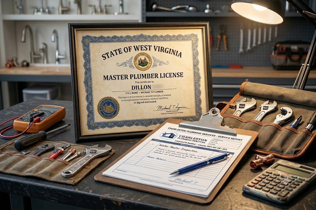 Are plumbers in Charleston WV licensed and insured — Charleston Plumbing Services credentials