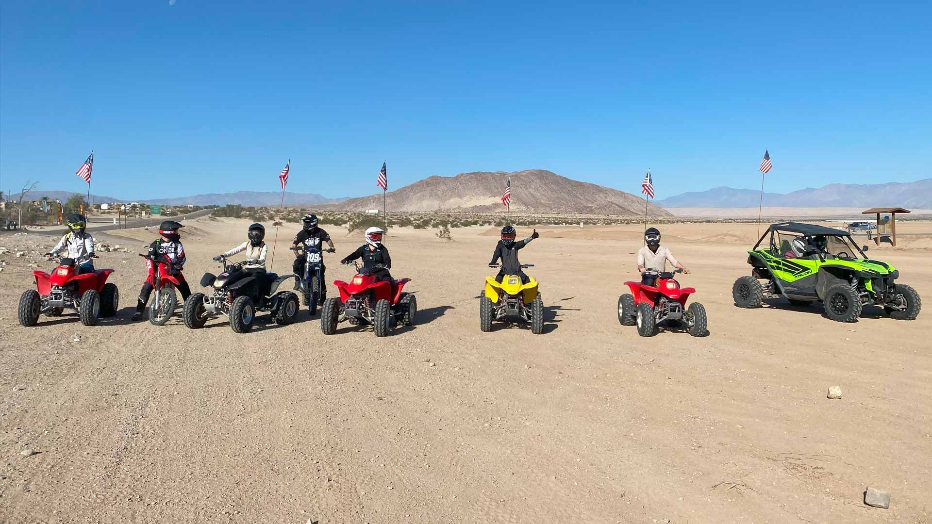 ATV with trailer parked in mountain