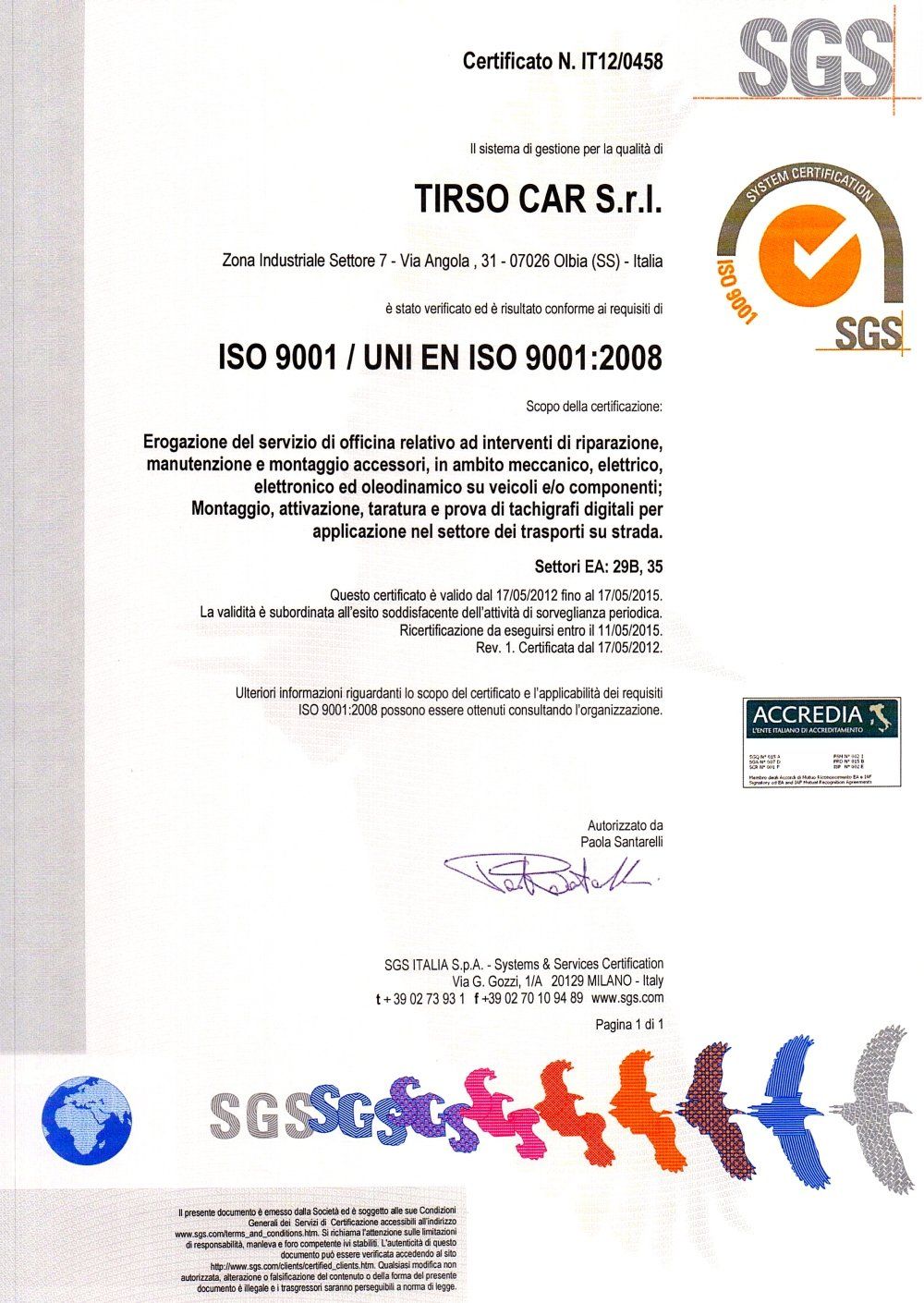 CERTIFICAZIONE