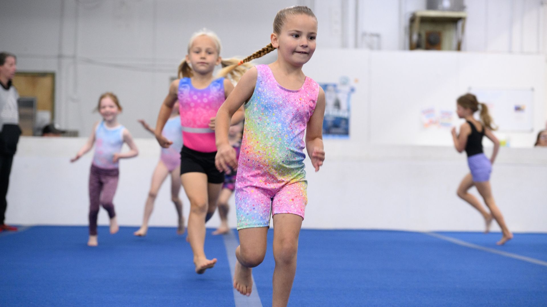 Young gymnast practicing recreational gymnastics at Inland Northwest Gymnastics in Spokane, WA