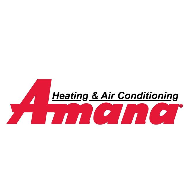 The logo for a company called amana heating and air conditioning
