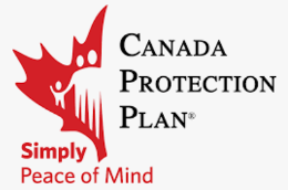 Canada Protection Plan logo: Red maple leaf with a person inside, text