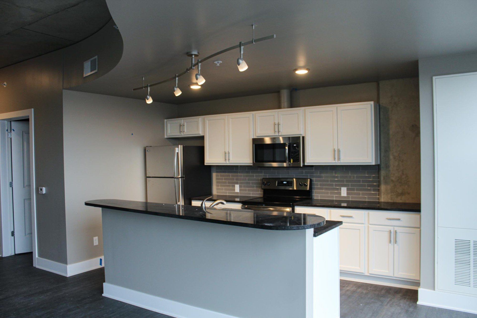 Apartment space with lighting