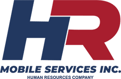 HR Mobile Services, Inc. logo in blue and red with "Human Resources Company" tagline