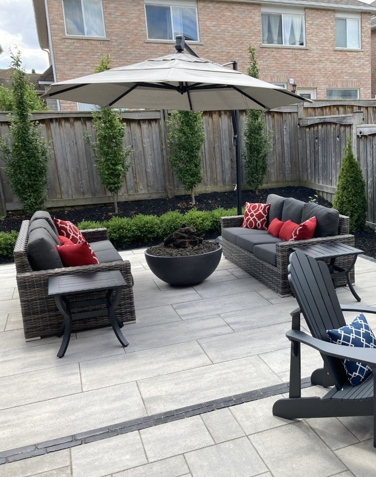 modern backyard with furniture