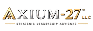 Axium-27 LLC logo in gold and black with “Strategic Leadership Advisors” subtitle