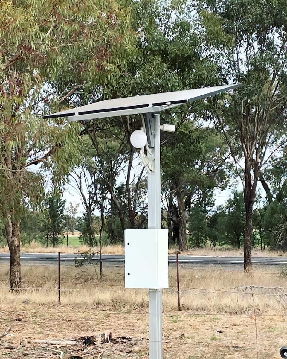 Solar-powered Monitoring Station With a Solar Panel, White Box — Brett Cox Electrical and Solar in Gumly Gumly, NSW