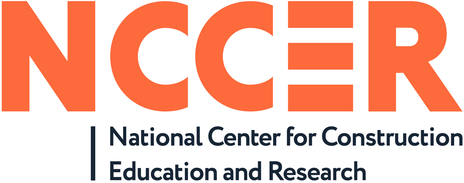 NCCER logo: orange text and lines with