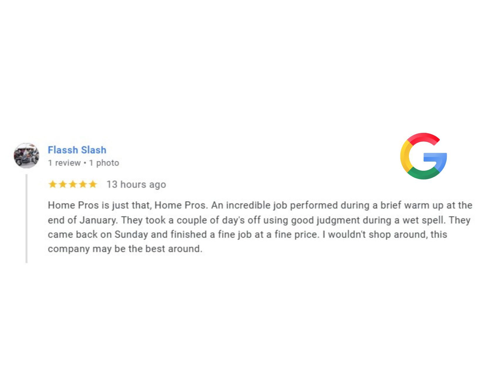 5 star google review