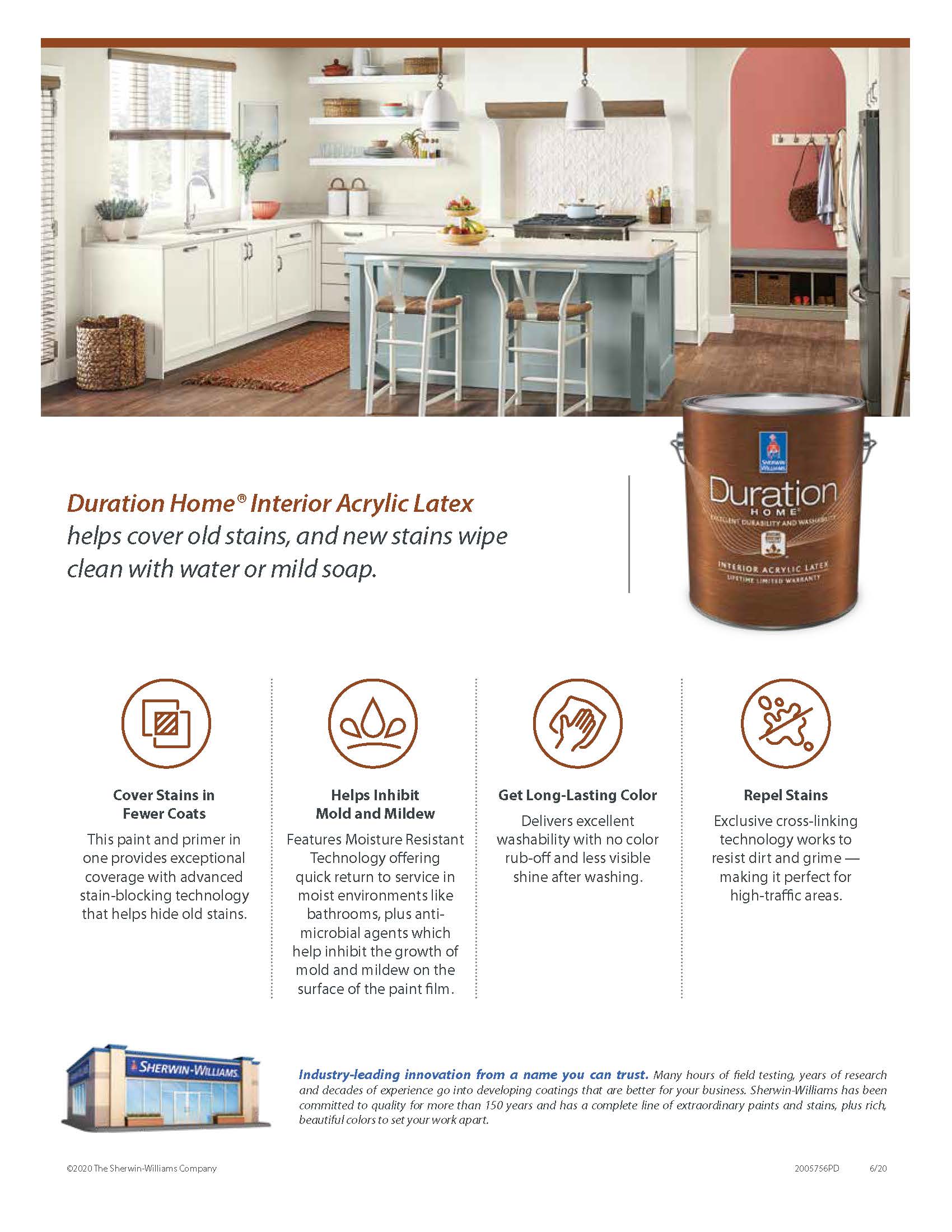 Sherwin Williams paint product sheet interior Duration paint