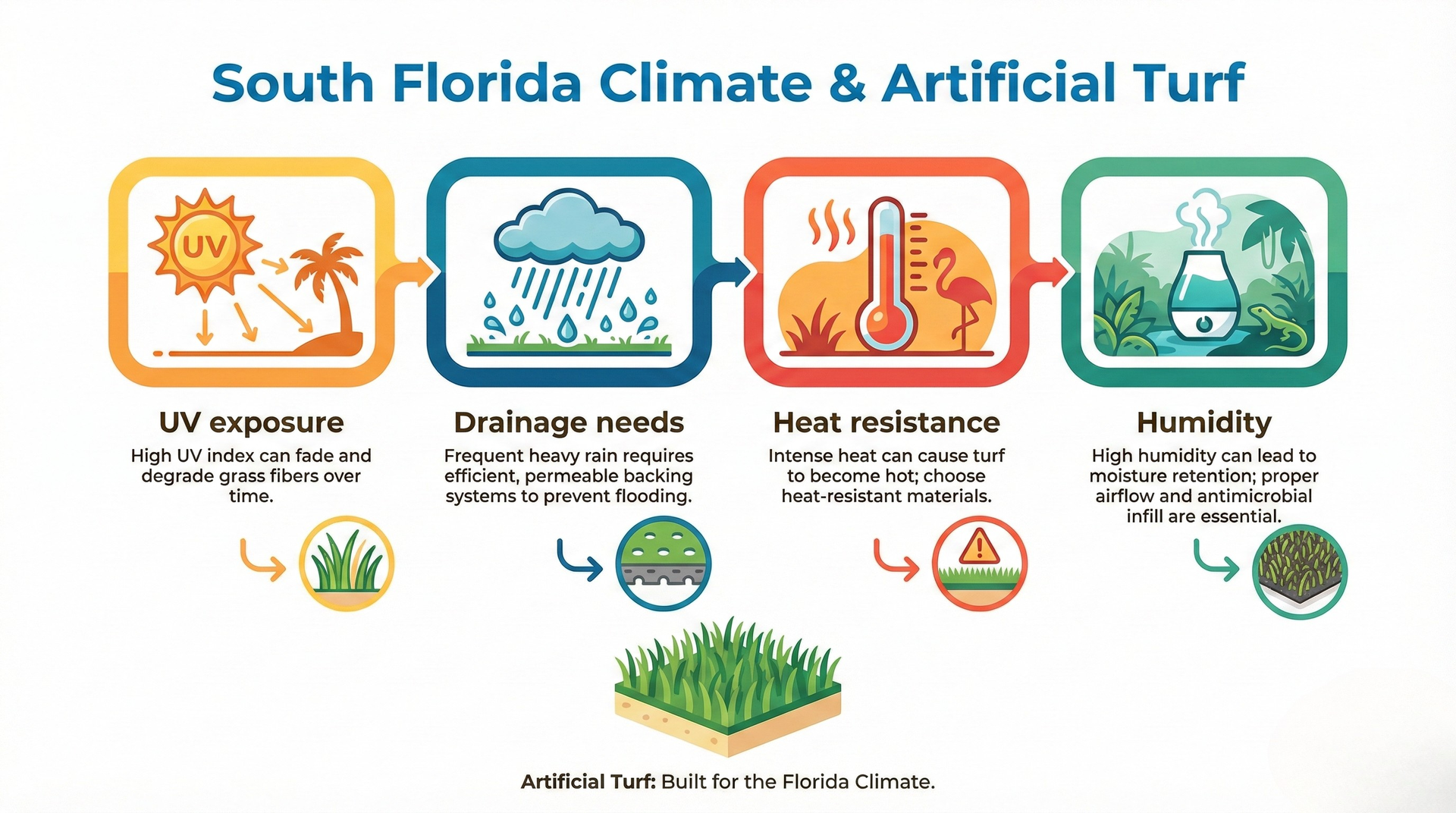 South Florida Climate and artificial turf infographic South Florida Climate and artificial turf infographic