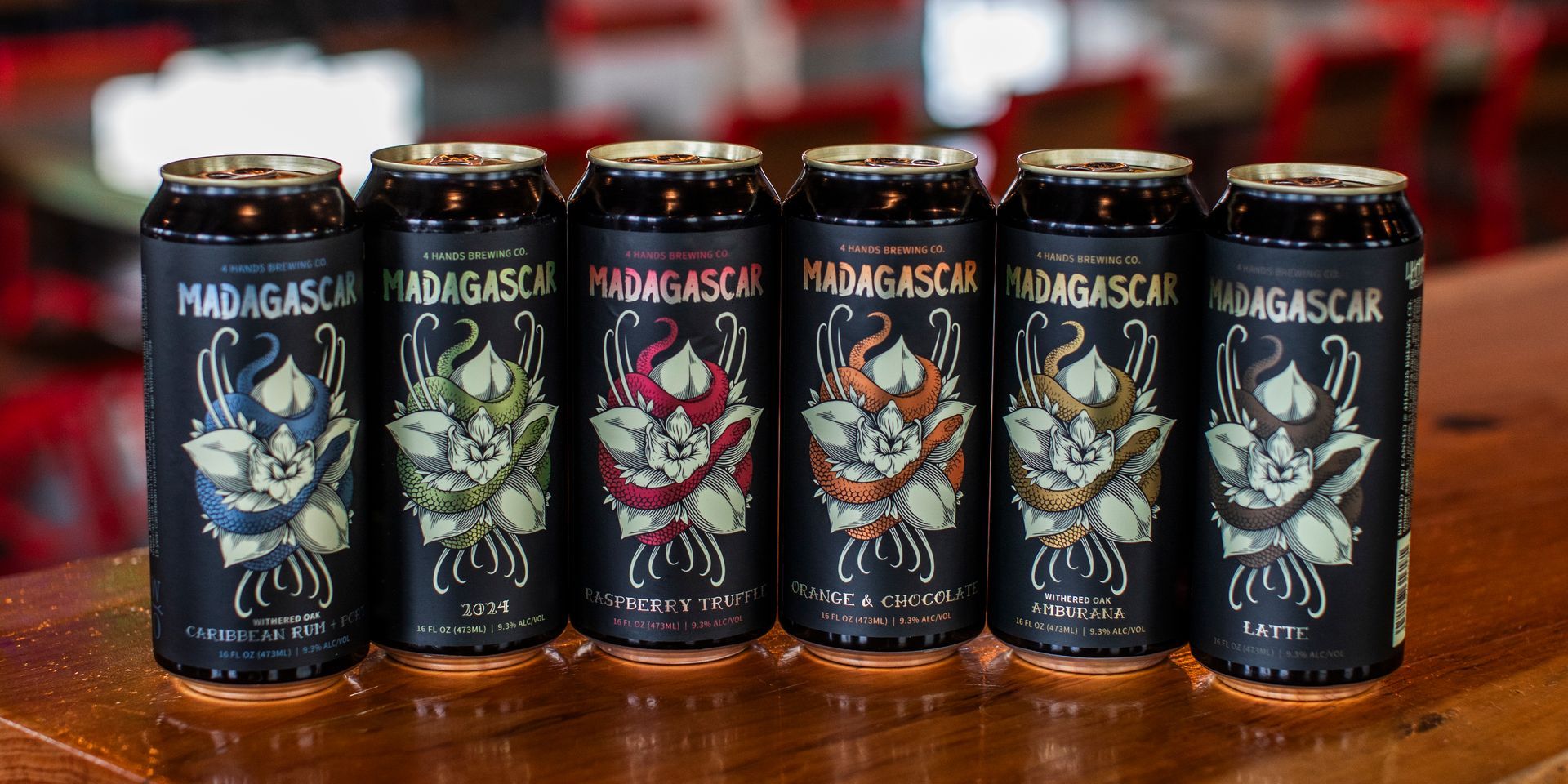 4 Hands Brewing Company's lineup of 2024 Madagascar stouts