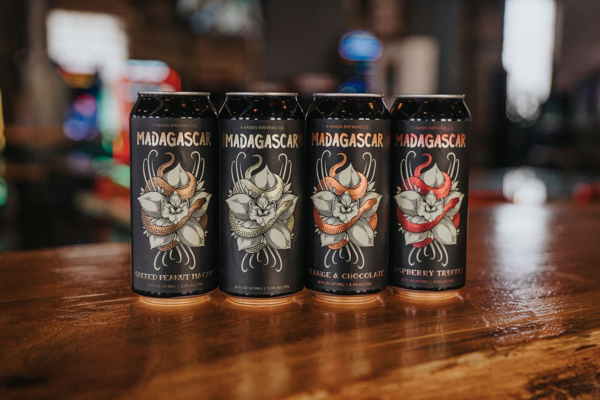 4 Hands Brewing Company Madagascar cans