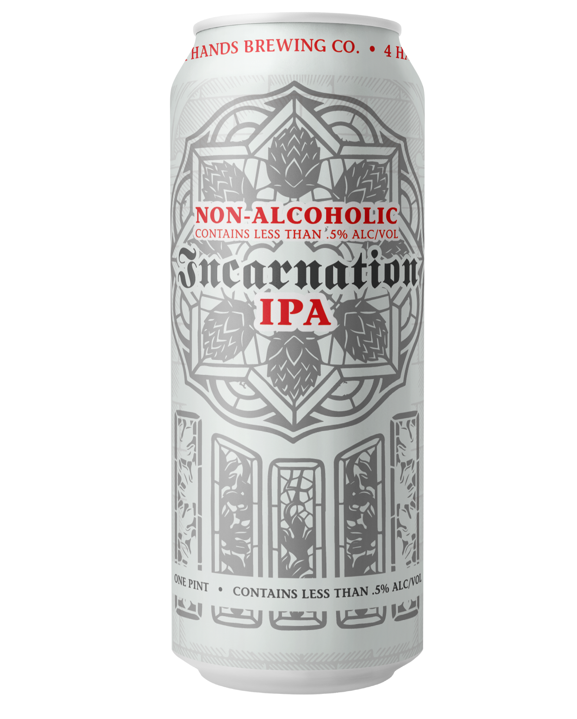 A can of 4 Hands Brewing Company NA Incarnation IPA