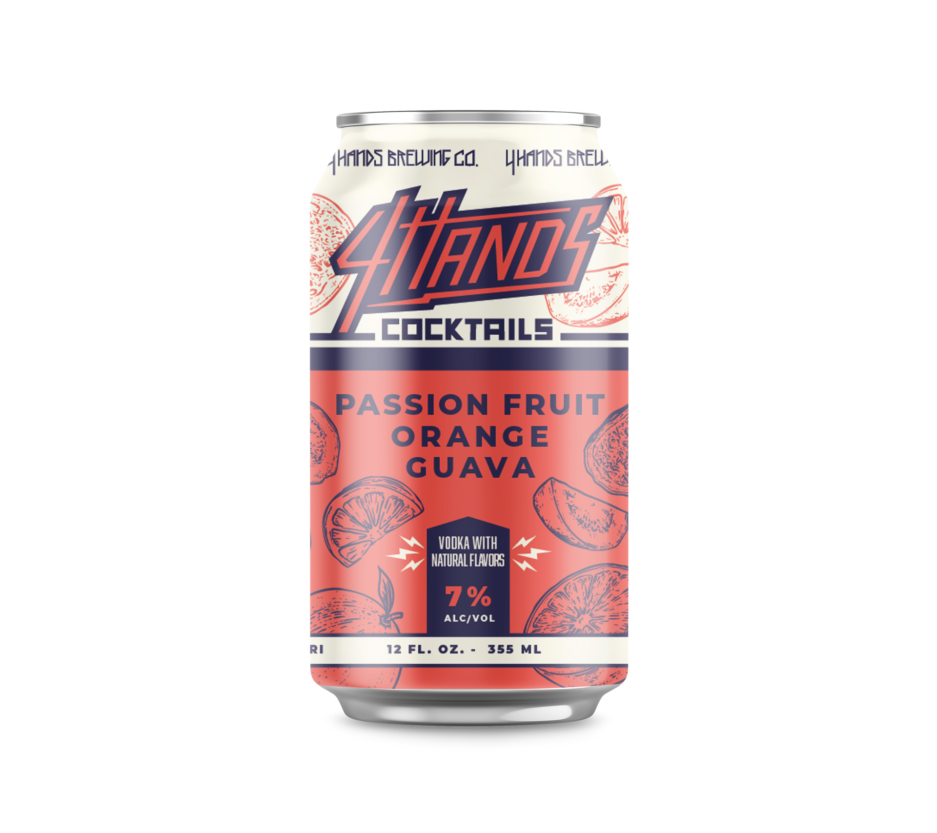 A can of 4 Hands Brewing Company Passion Fruit Orange Guava canned cocktail