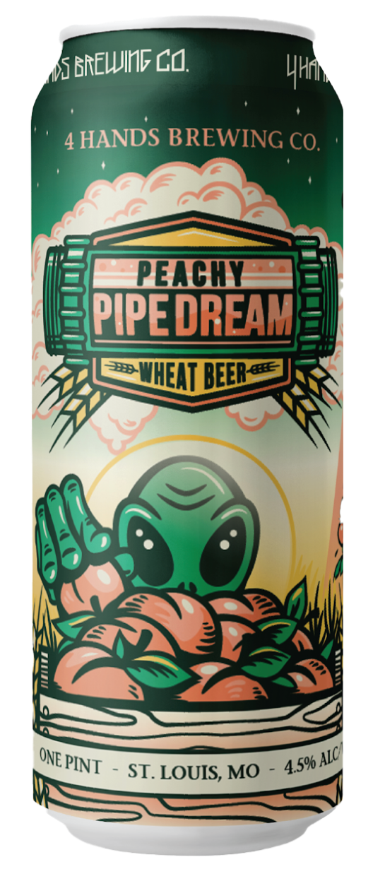 A can of 4 Hands Brewing Company Peachy Pipe Dream