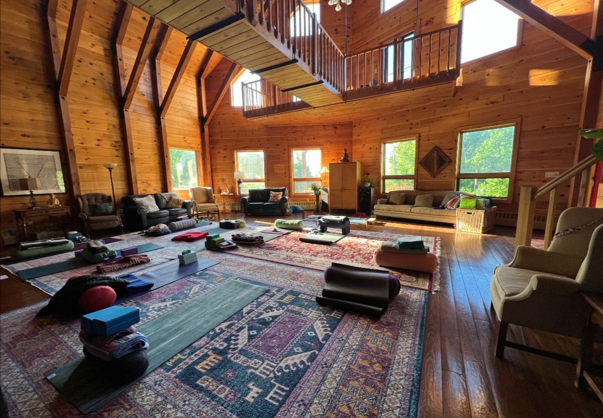 A large room with a lot of furniture and rugs