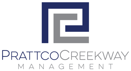 A logo for a company called prattcocreekway management