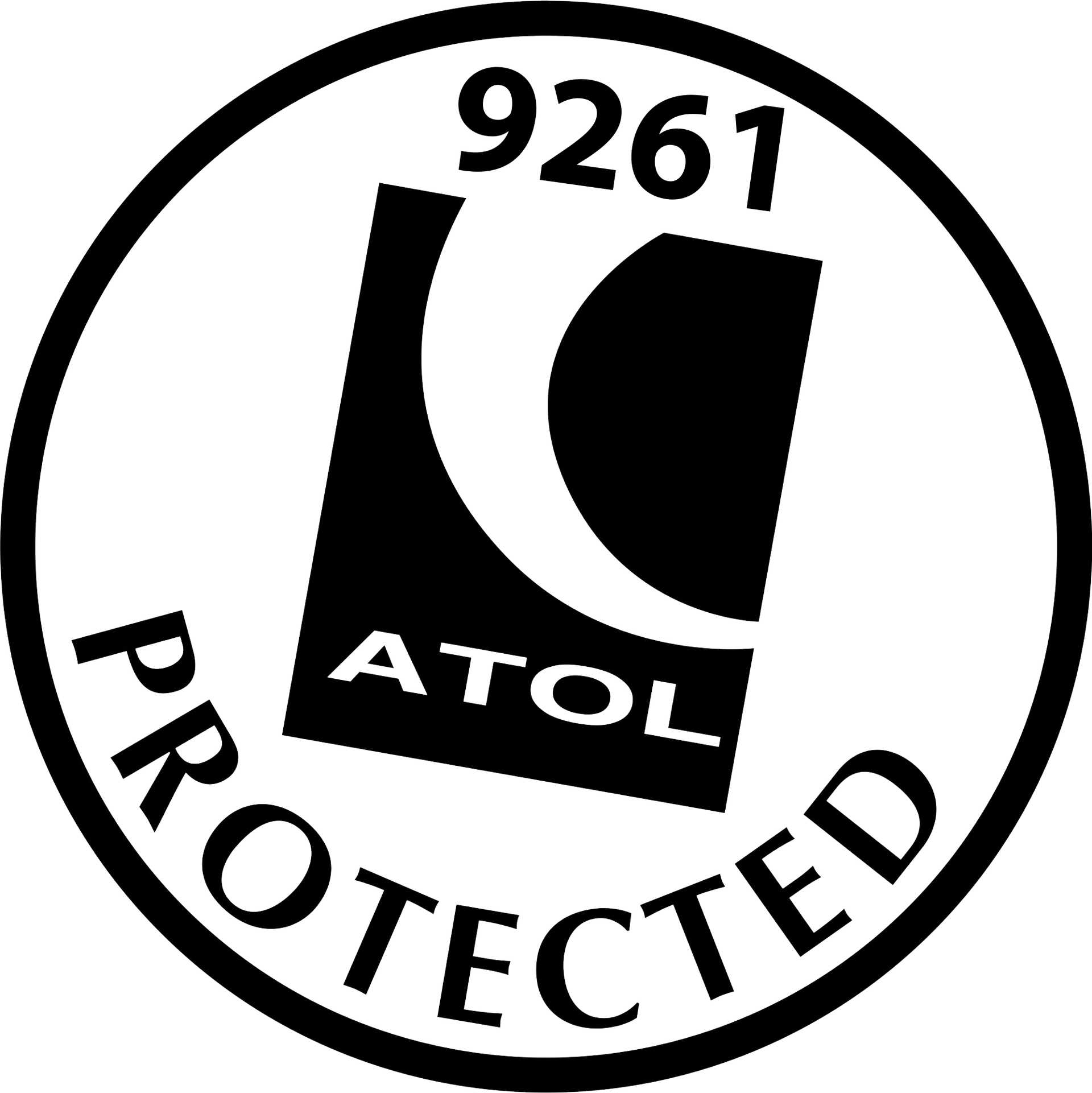 A black and white logo that says `` protected '' in a circle.