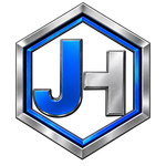 Black hexagon logo with bold “JH” initials and a horizontal line underneath.