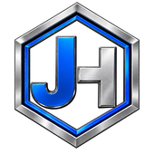 Black hexagon logo with bold “JH” initials and a horizontal line underneath.