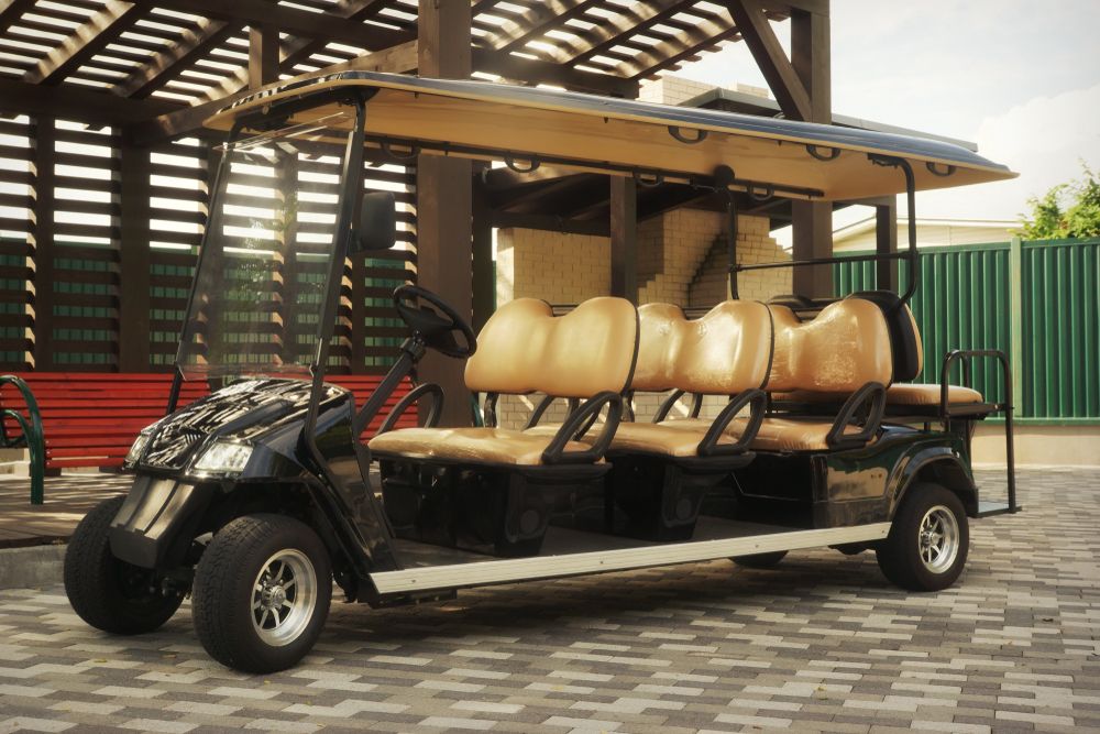 Long Golf Electric Cart At The Beach Lift Station — Golf Carts Top End in Winnellie, NT