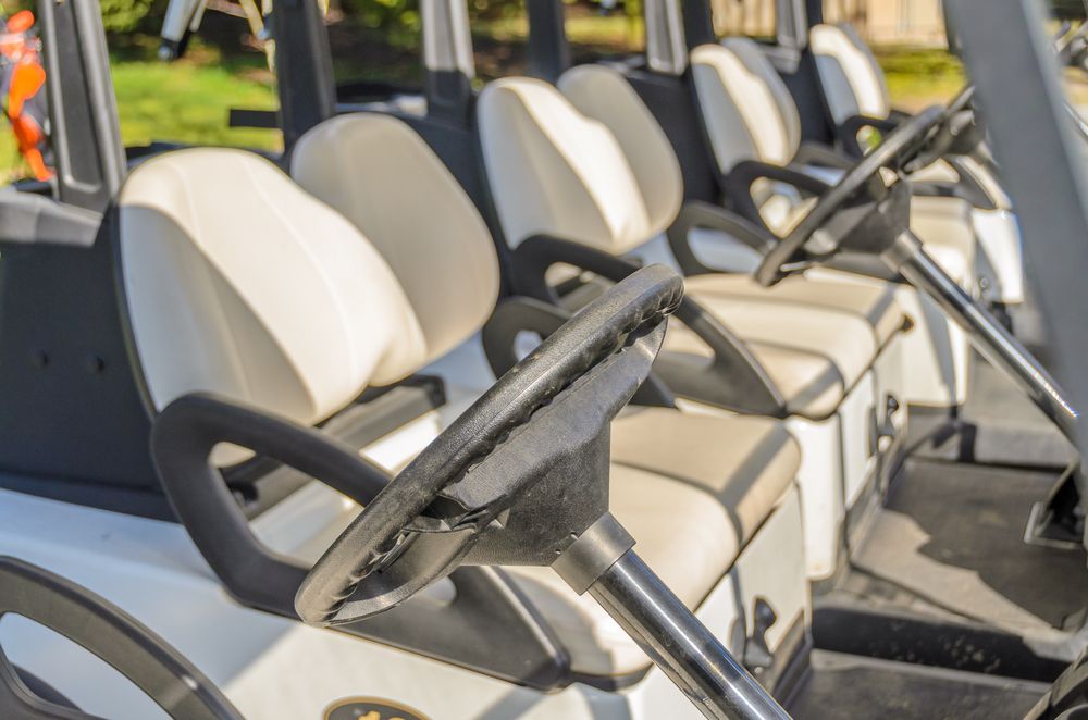 Dusty Golf Cart Steering Wheel — Golf Carts Top End in Winnellie, NT