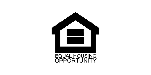 Logotipo de Igualdad de Oportunidades de Vivienda con un icono de una casa negra y texto debajo.