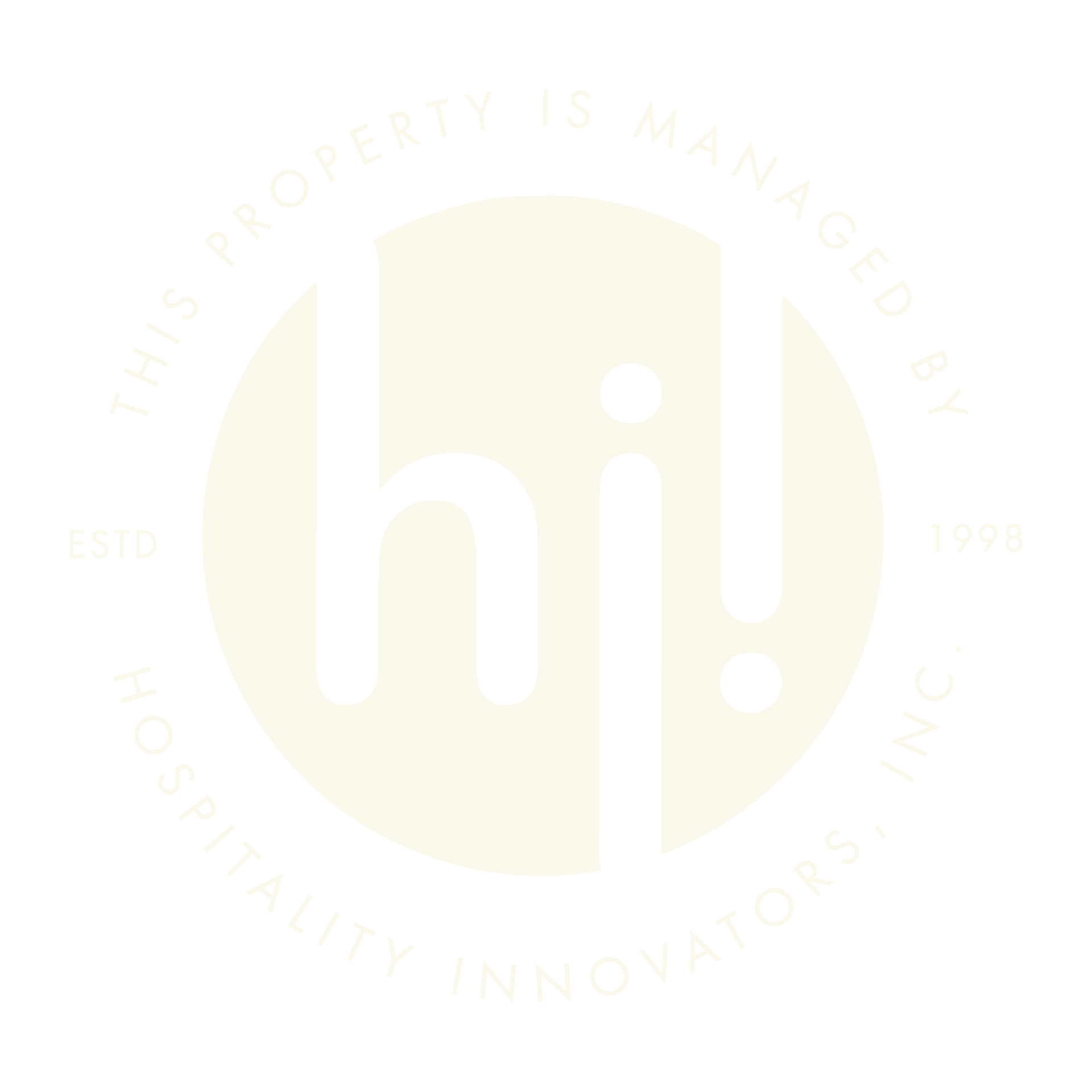A white logo with the letter h in a circle on a white background.