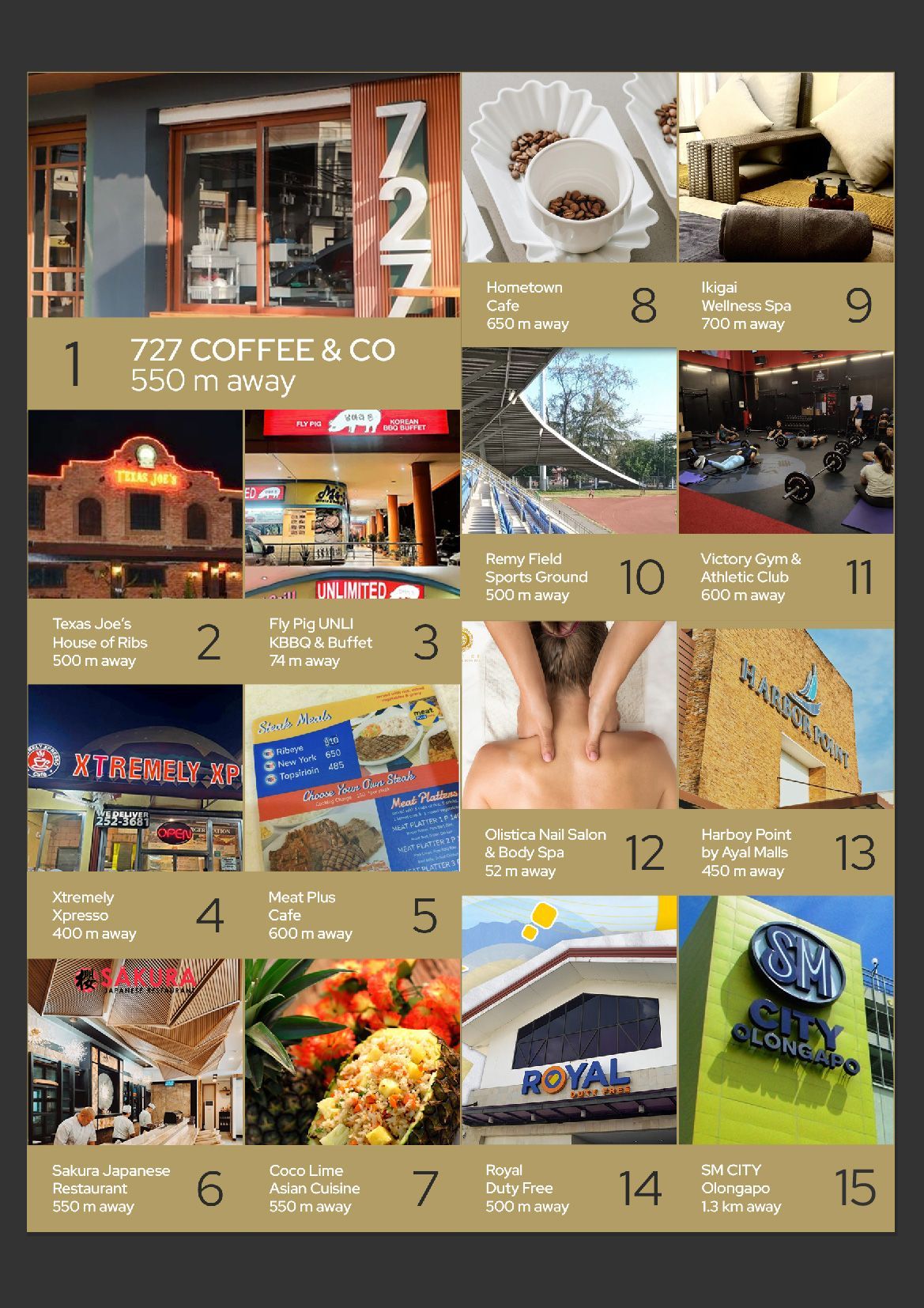 A collage of images including a woman getting a massage