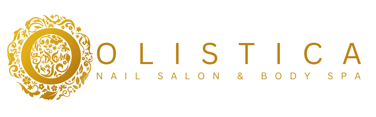 A gold logo for a nail salon and body spa
