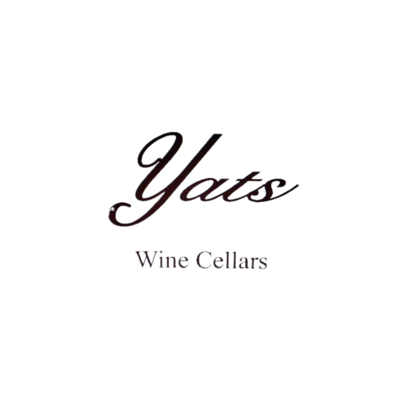 Yats Wine Cellars logo in black script on a white background