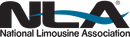 The logo for the national limousine association is black and blue.